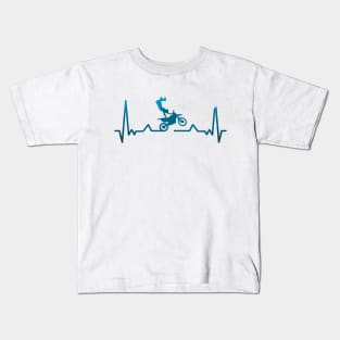 Motocross Heartbeat Design Kids T-Shirt